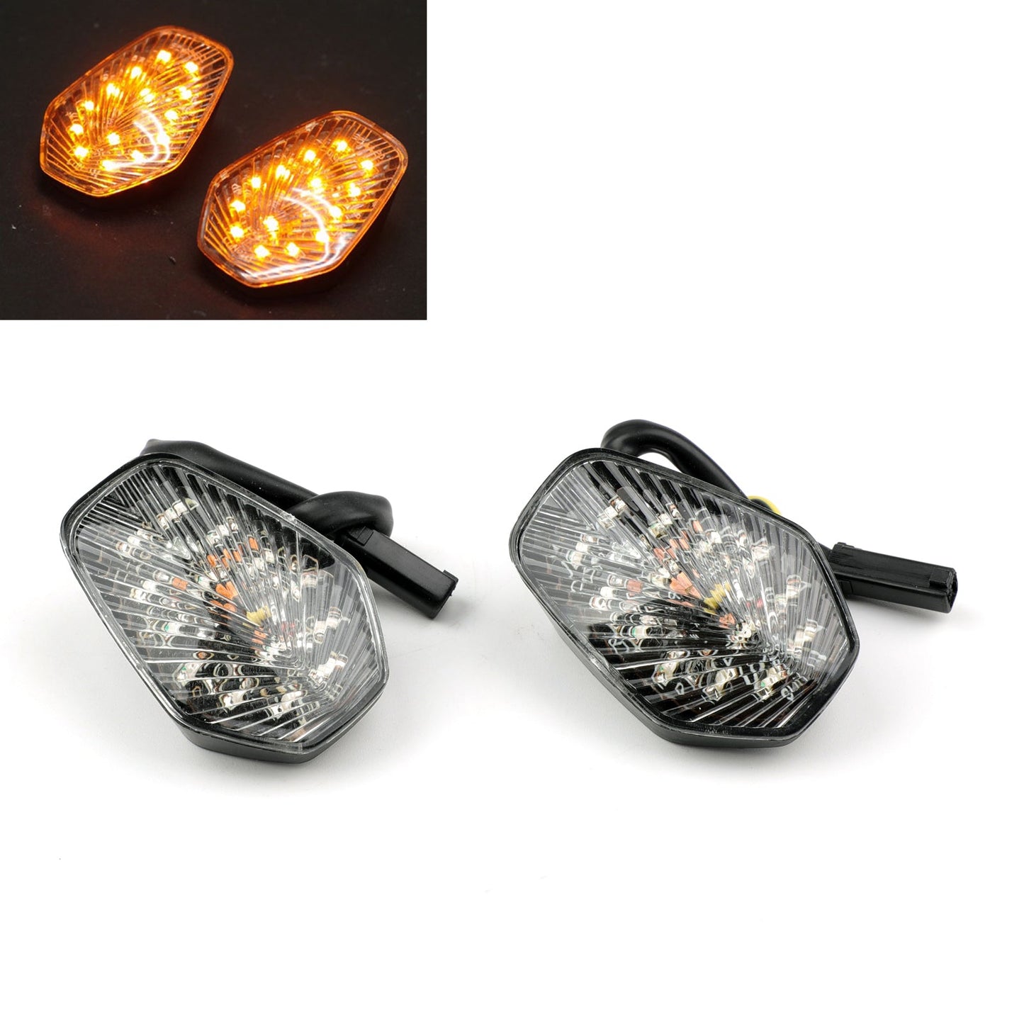 Clear Turn Signals For Suzuki GSXR 600 GSXR750 GSX-R1000 Flush Mount Champoo