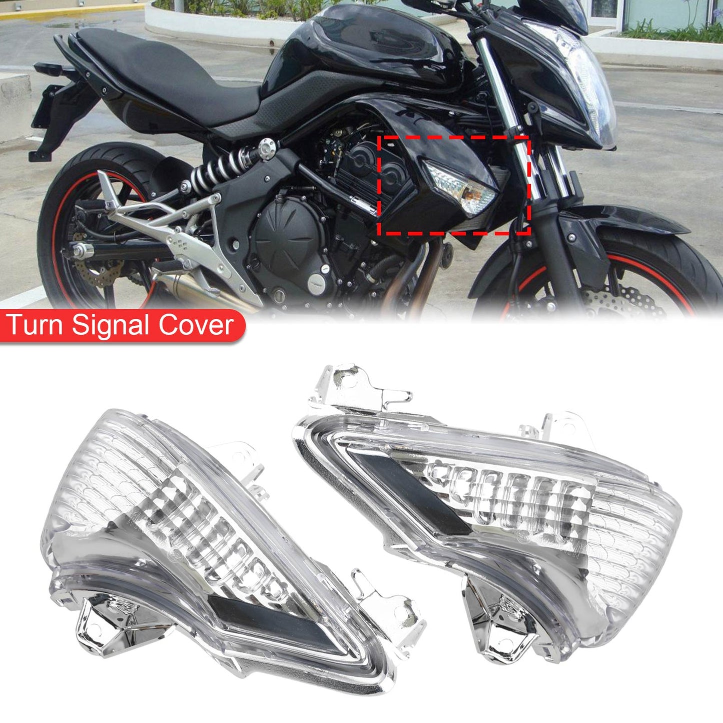 Front Turn Signals Cover For Kawasaki ER-6N EX650 Ninja 650 400R EX400 Champoo