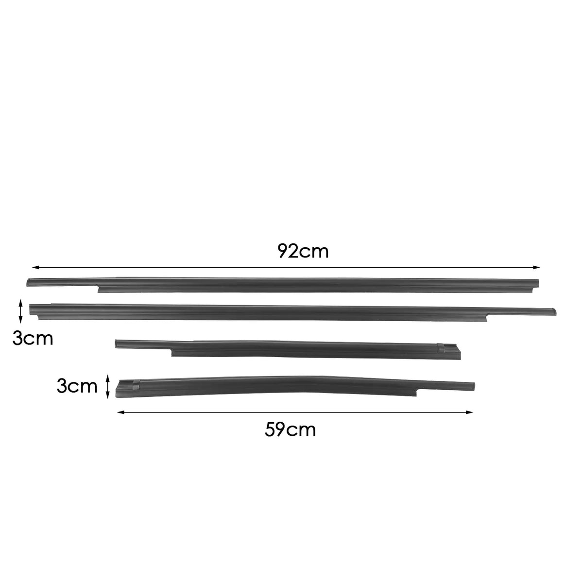2007-2020 Toyota Tundra Double Cab 4PCS Car Outside Window Weatherstrip Seal Belt Moulding 68160-0C020 68210-0C020 68163-0C010
