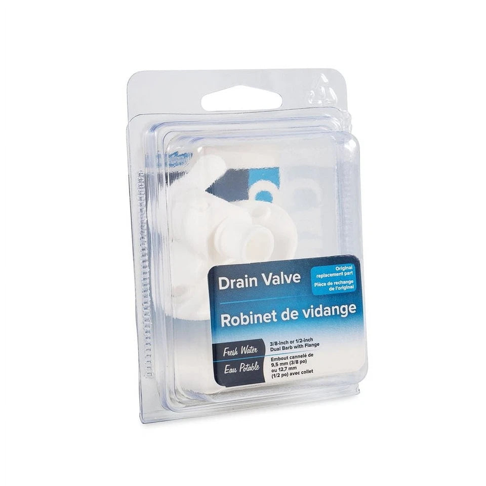 RV Fresh Water Tank Drain Valve with Flange Durable Plastic