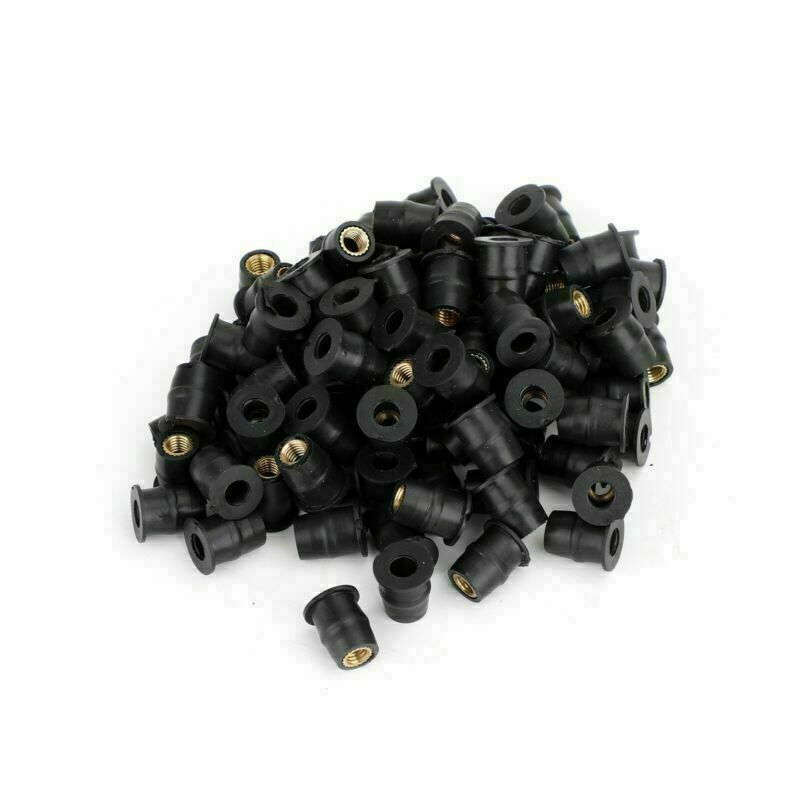 100 Quantity 10-32 M5 Rubber Well Nut Windscreen & Fairing 3/8 Wellnuts-5mm