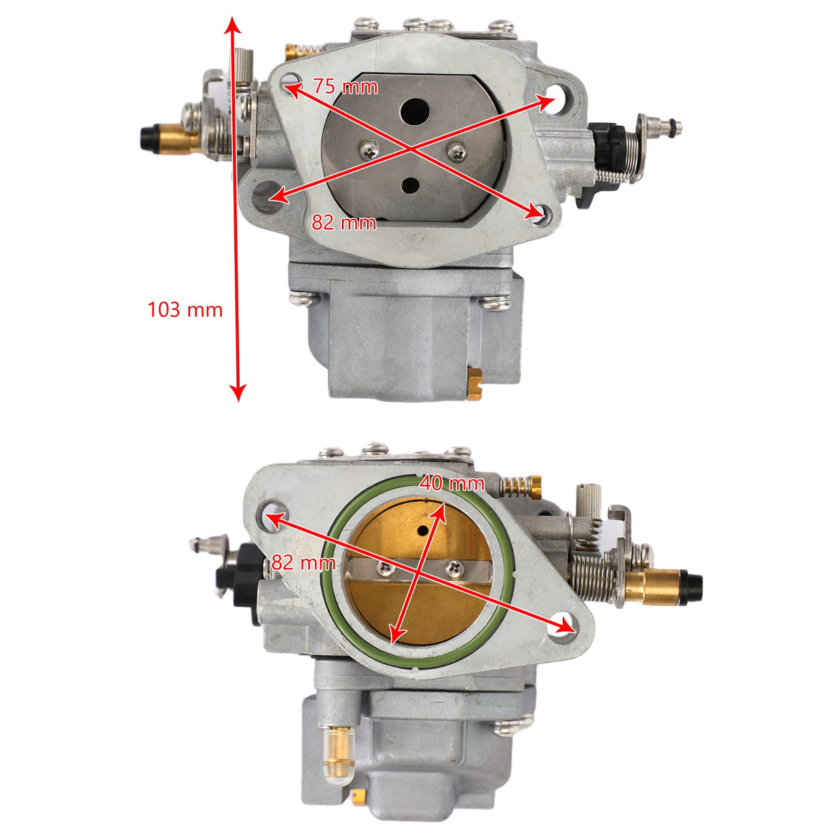 Carburetor Carb 66T-14301-03 66T-14301-02-00 Fit YAMAHA 40HP 2 Stroke E40XMH Outboard Engine