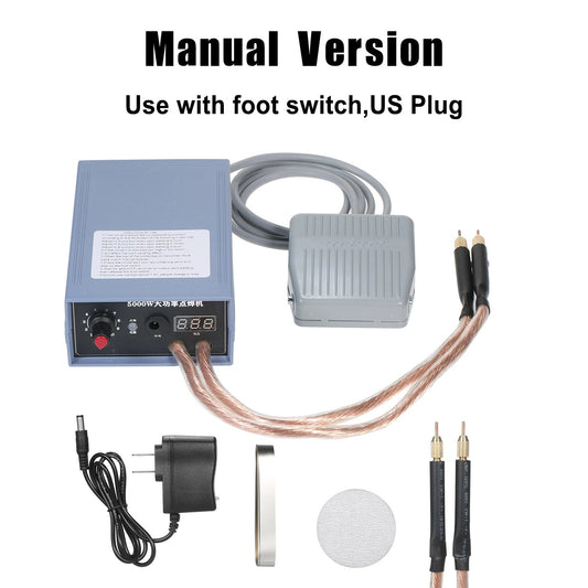 5000W Mini Spot Welder Machine DIY Kit 18650 Battery Spot Welding Pen Tools, 5000W Foot Switch Version-US