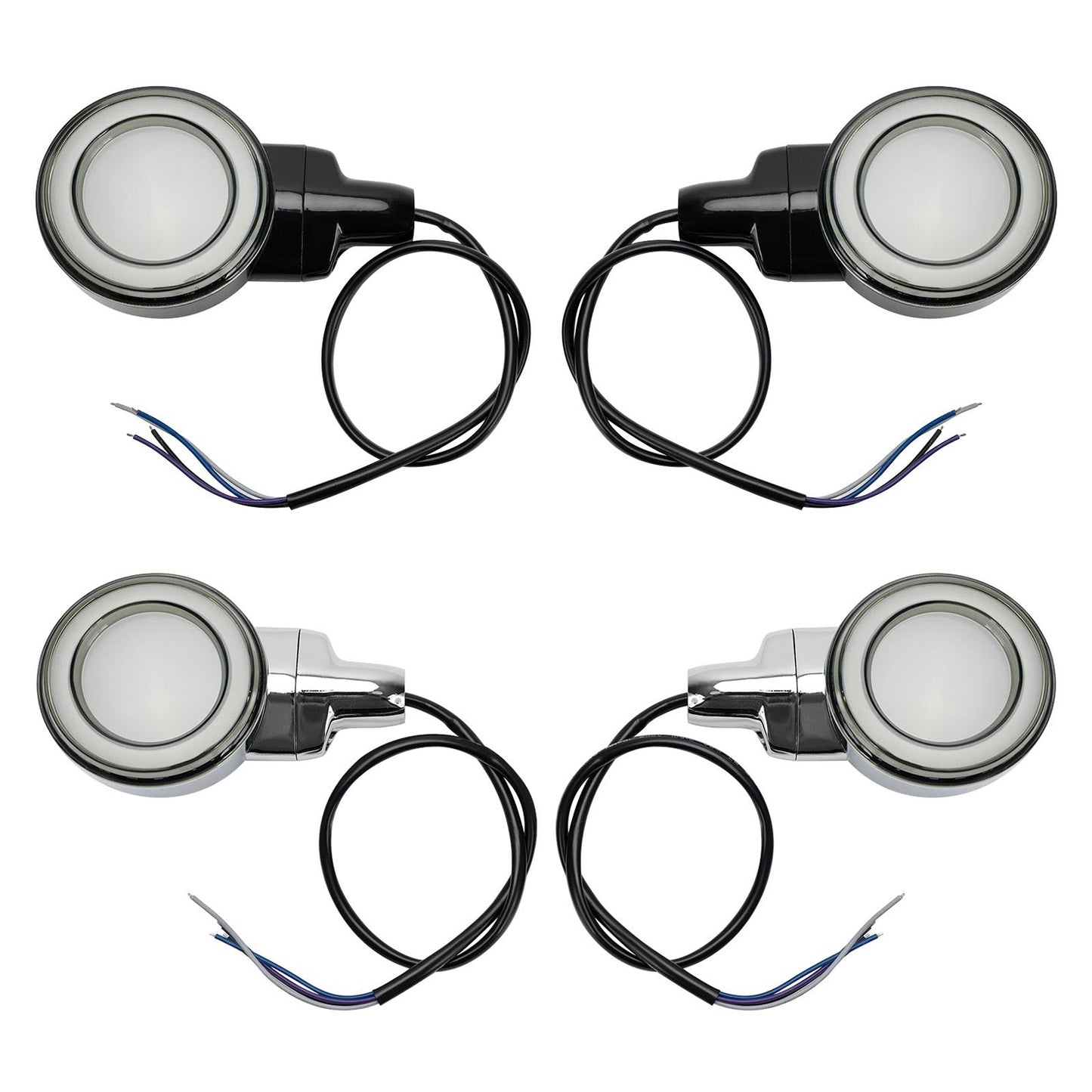 Heritage Softail Classic Touring 99-23 LED Flat Front Turn Signal Light Champoo