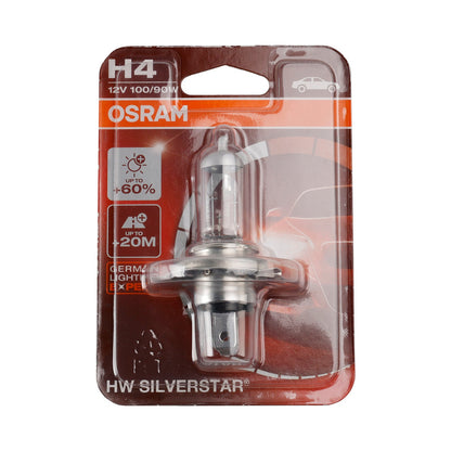OSRAM Motorcycle Lamp Silverstar H4 P43T 12V 100/90W 62204HWSVS