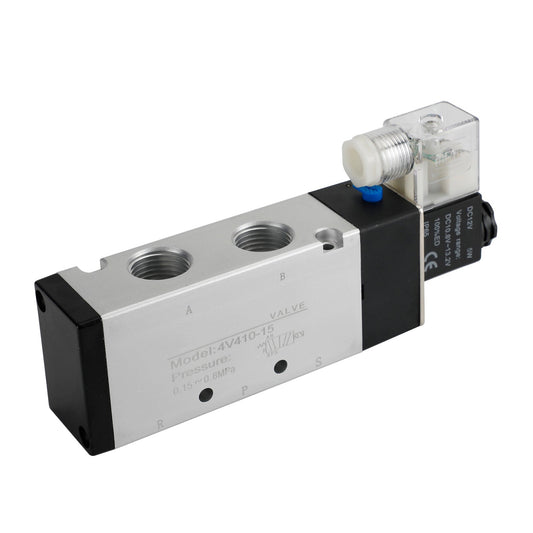 4V310-10 DC 12V 2 Position 5 Way PT 1/2" Pneumatic Electric Solenoid Air Valve