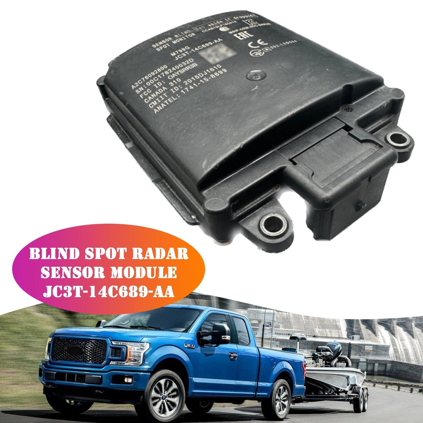 2017-2022 Ford F250 F350 Super Duty Pickup Blind Spot Monitor Sensor Module JC3T-14C689-AA