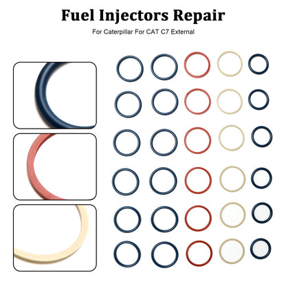 Caterpillar C7 Fit CAT C7 External 6PCS Fuel Injectors Seal O-Ring Kit