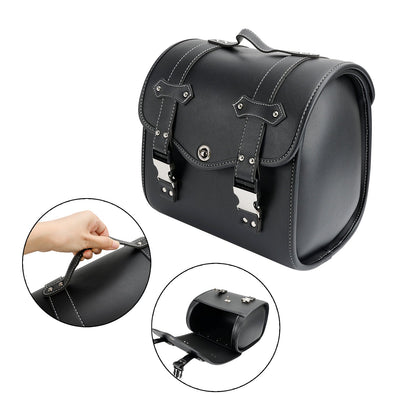 Saddlebag Side Storage Tool Bag Universal Quick Release Pu Motorcycle Brown