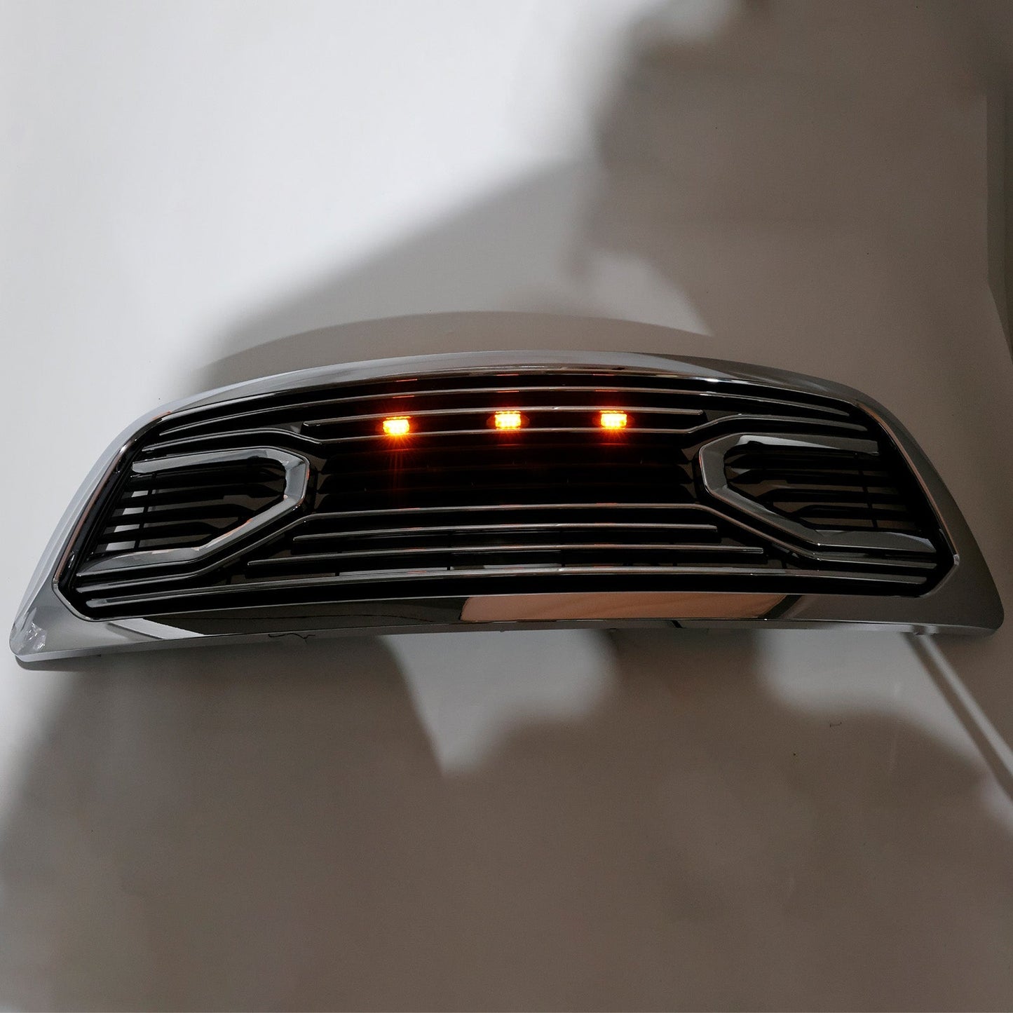 Dodge Ram 1500 2009-2012 Chrome Front Bumper Grill Grille W/ Led Light