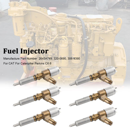 CAT Caterpillar Perkins C6.6 6PS Fuel Injectors 306-9390 2645A749 320-0690