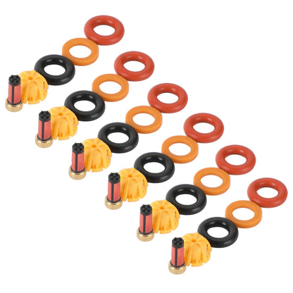 1991-1995 BMW 525I 6 set Fuel Injectors Repair Seal Kit 0280150415 13641730060 13641730080 62429 FJ292