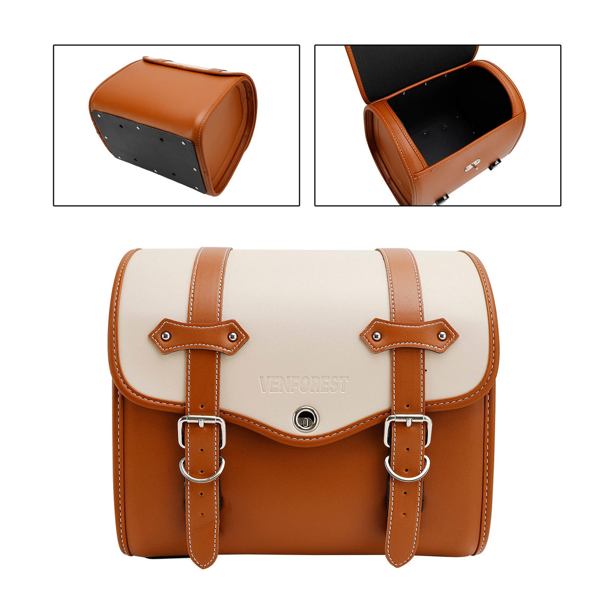 Saddlebag Side Storage Tail Bag Universal Color Matching Pu For Motorcycle