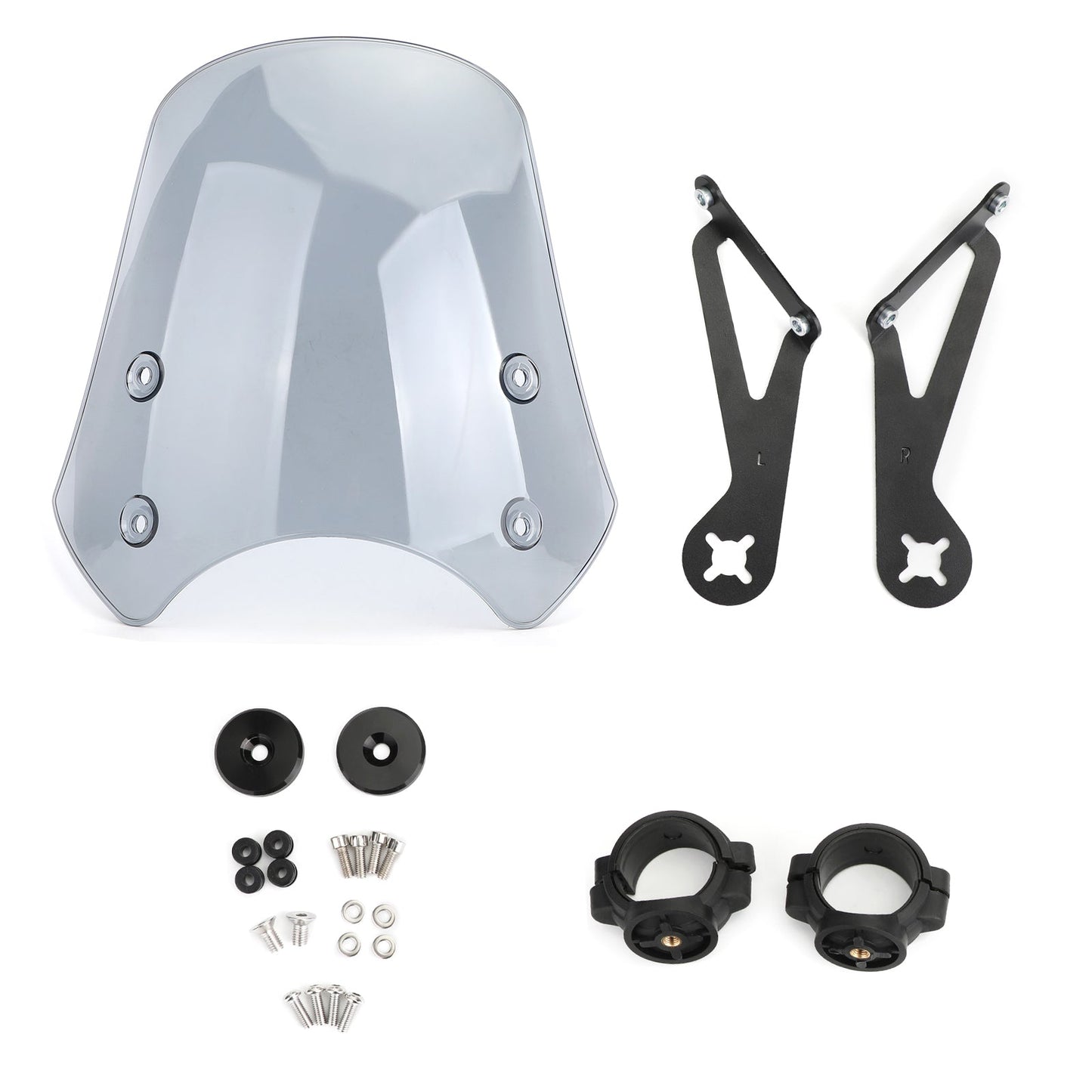 ABS Motorcycle Windscreen Windshield for Harley Dyna Softail Models Gray