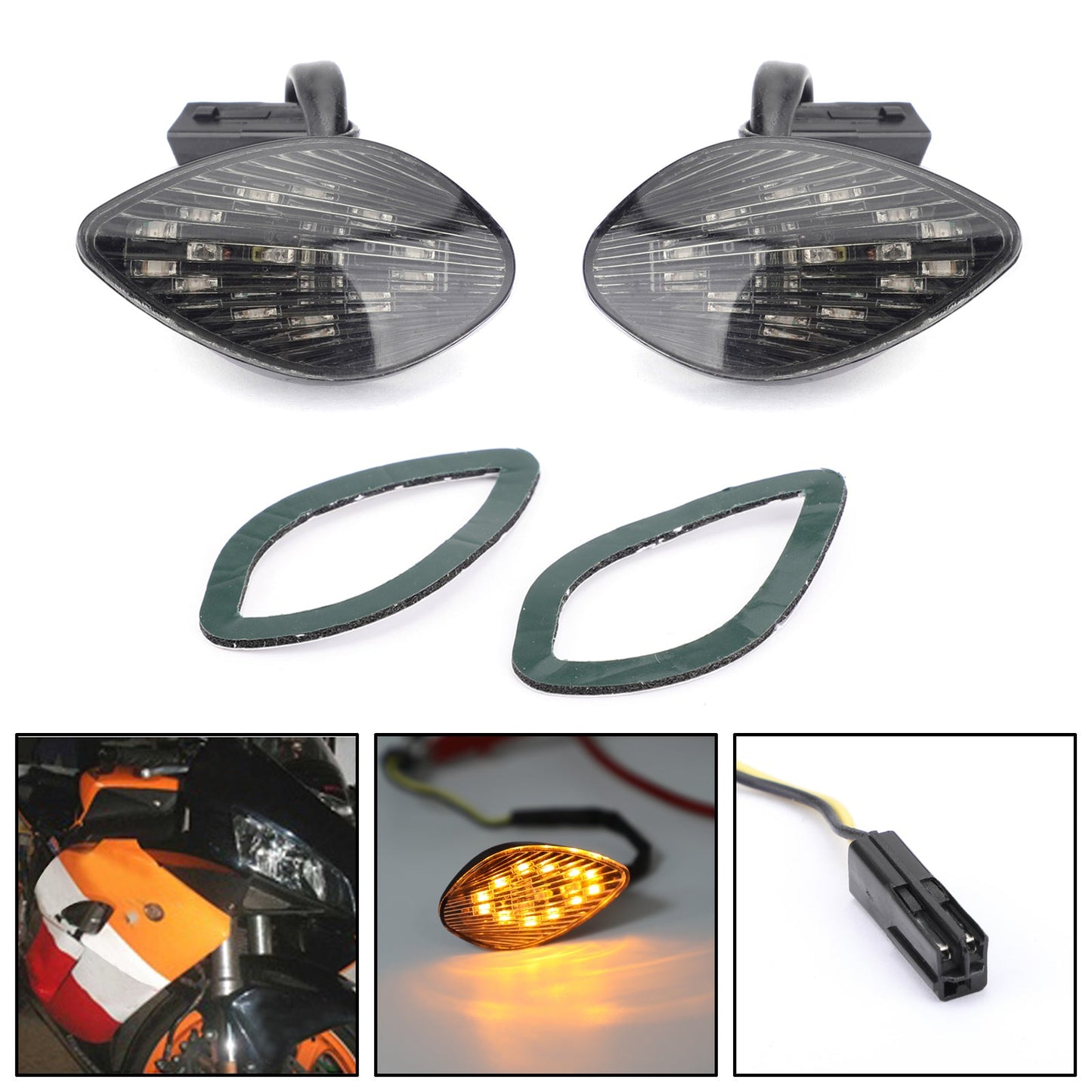 Clear Turn Signals For Honda CBR 1000 RR Flush Mount 2004-2005 Champoo