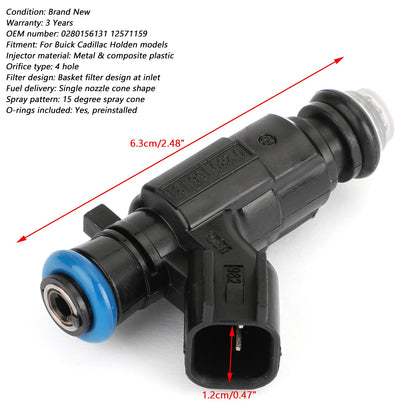 3.6L Buick Cadillac Fuel Injectors 0280156131 12571159 Durable