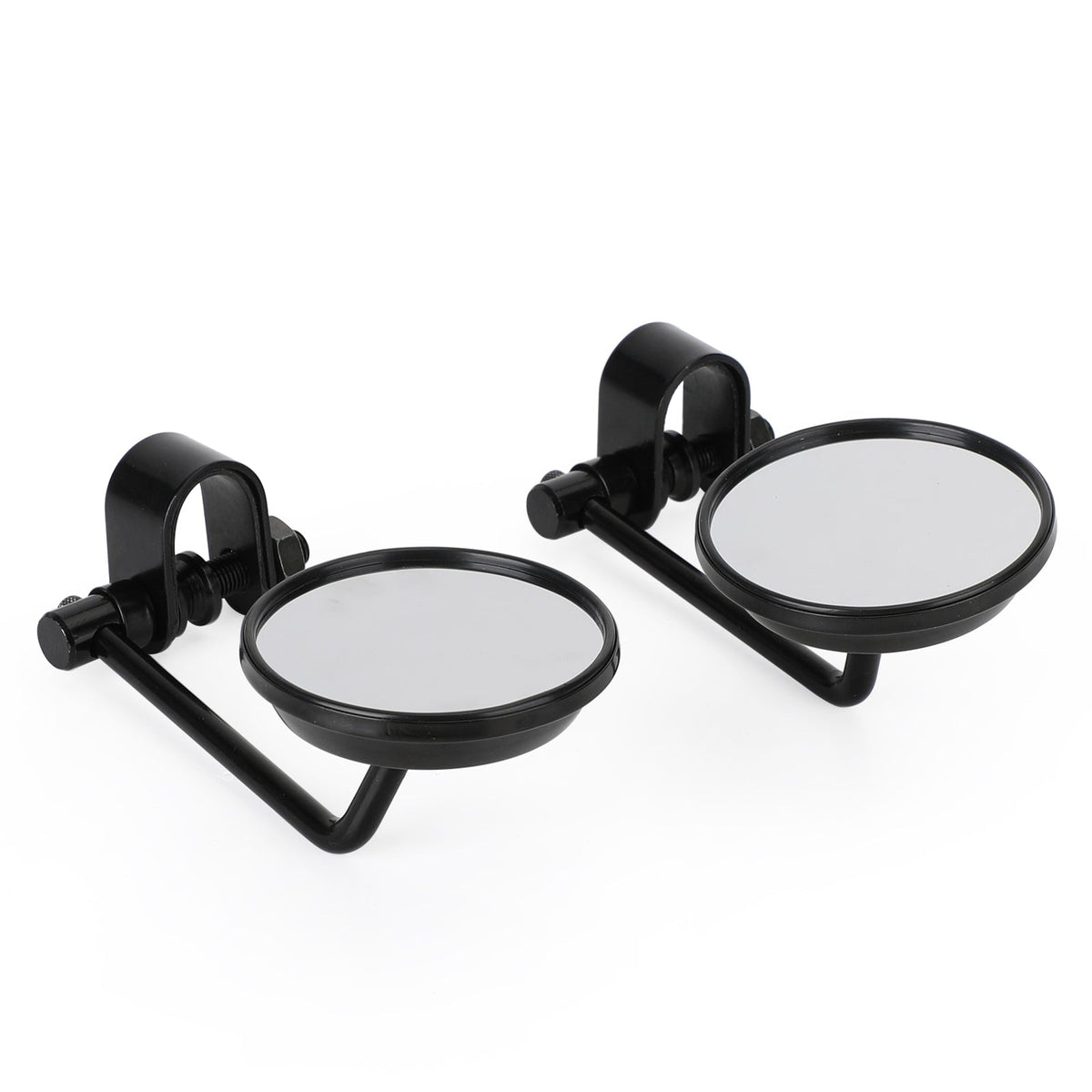 Cafe Racer Chopper Bobber PAIR Old style Clamp on Mirror 3" Round Mirrors