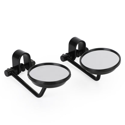 Cafe Racer Chopper Bobber PAIR Old style Clamp on Mirror 3" Round Mirrors