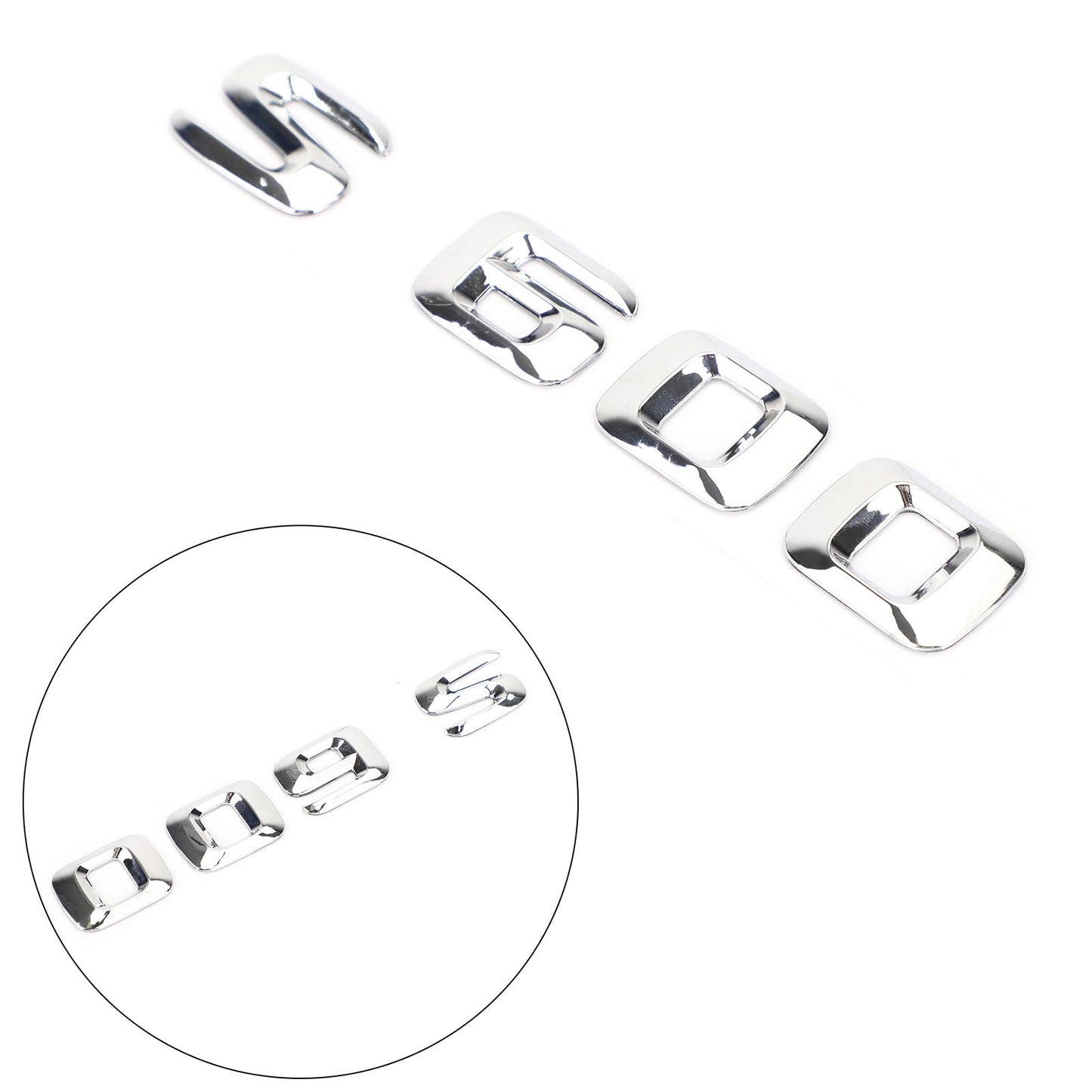 Rear Trunk Emblem Badge Nameplate Decal Letters Numbers Fit Mercedes S600 Chrome