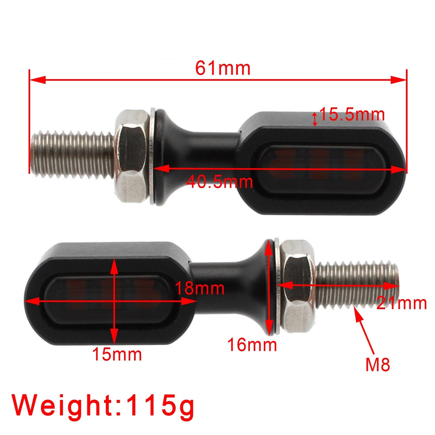 Sportster Touring Dyna Softail LED Rear Mini E Mark Turn Signal Indicator Champoo
