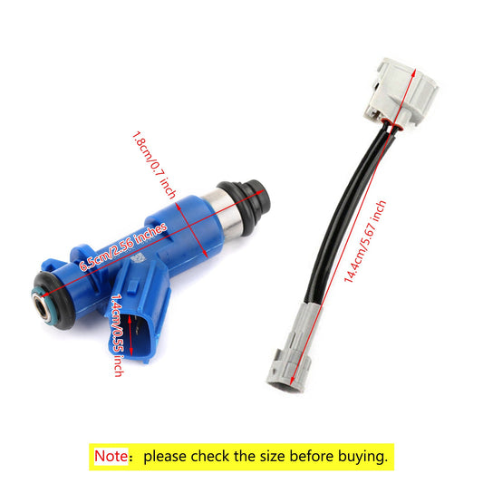 4PCS Fuel Injectors EWLKJ00429 16450RWCA01 Fit Honda Civic Fit Acura RSX W/Adapters 410CC
