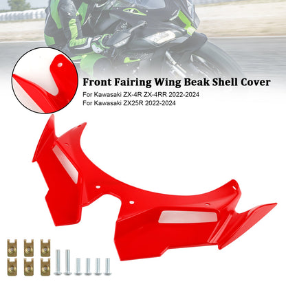 Front Fairing Wing Beak Shell Cover For Kawasaki ZX4R ZX4RR ZX25R 22-24
