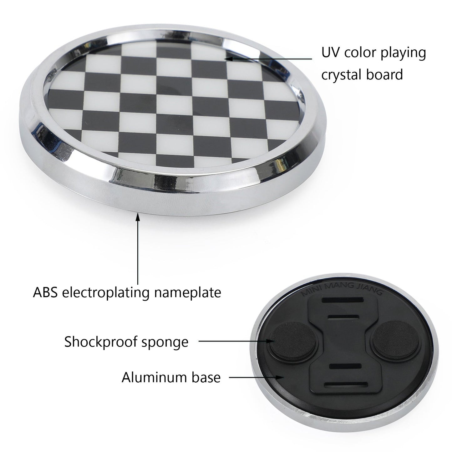 BMW MINI Cooper Checkerboard Black & White Grille Front Grill Emblem Badge