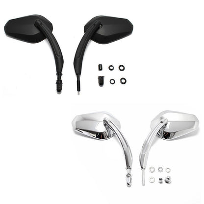 Black Diamond Rear View Mirrors Motorcycle For Cruiser Touring Chopper Sportster