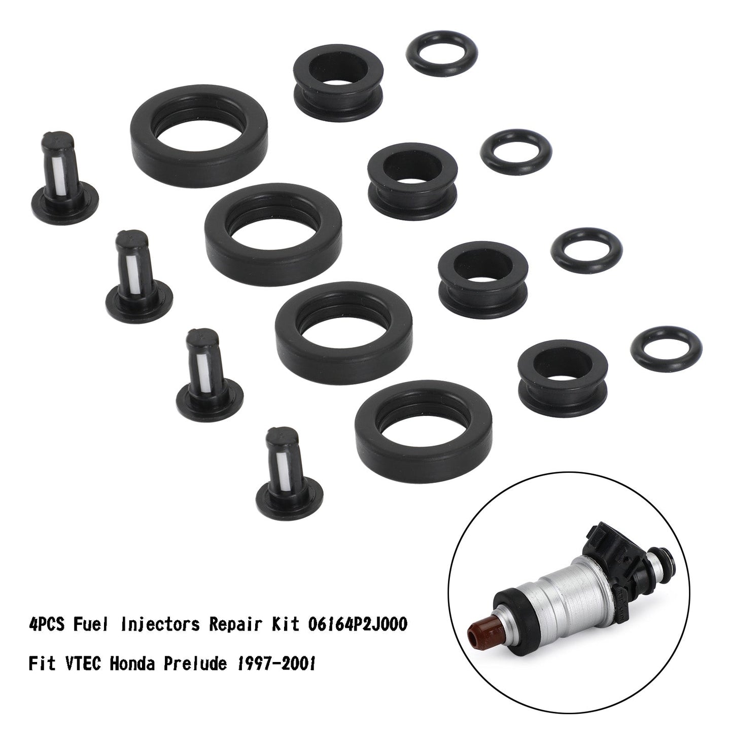 1996-2001 Acura Integra/ 1996-1998 RL/ 1996-1998 TL 4PCS Fuel Injectors Repair Kit 06164P2J000