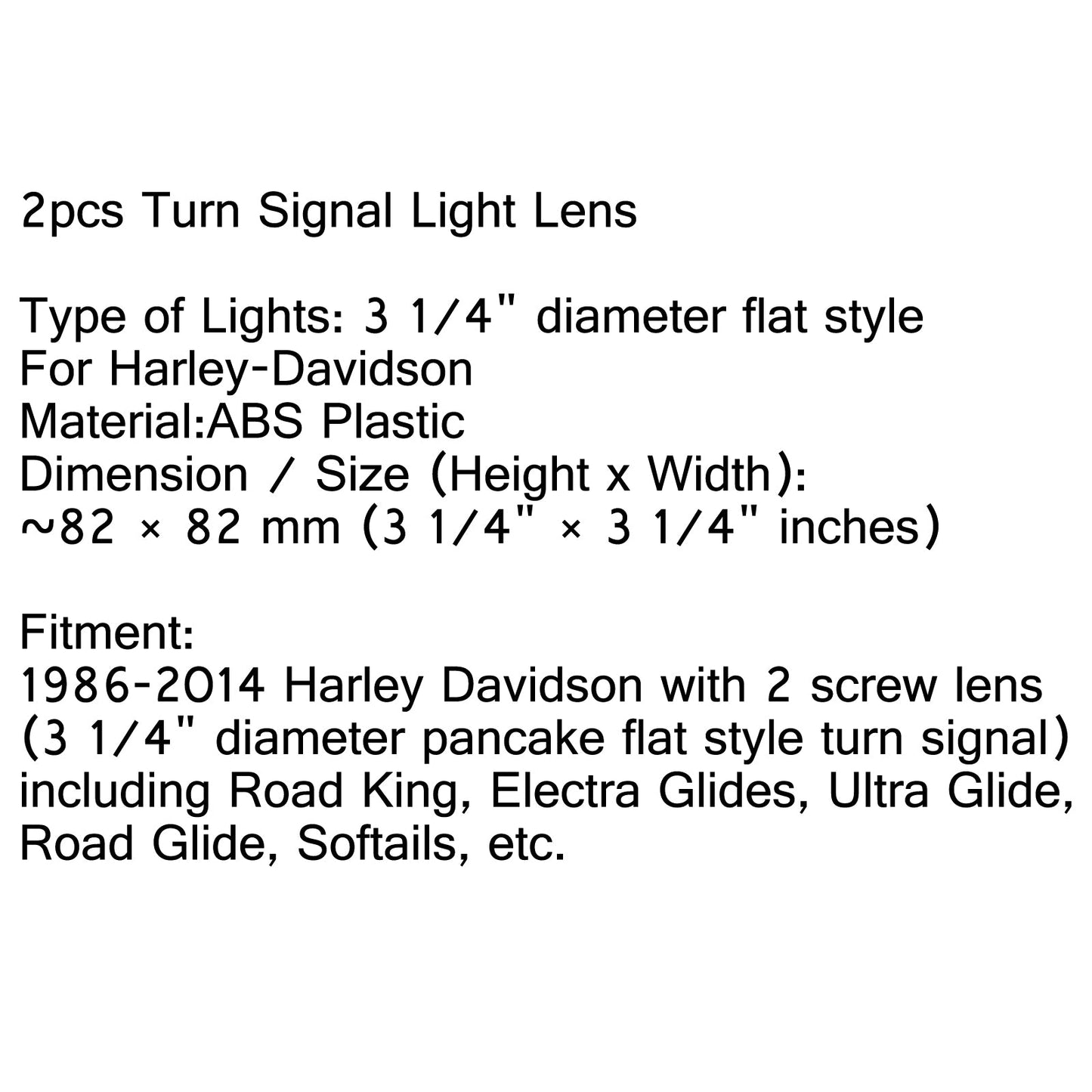 Turn Signal Light OEM Flat Lens For Harley Touring Road King Glide Electra Clear Champoo
