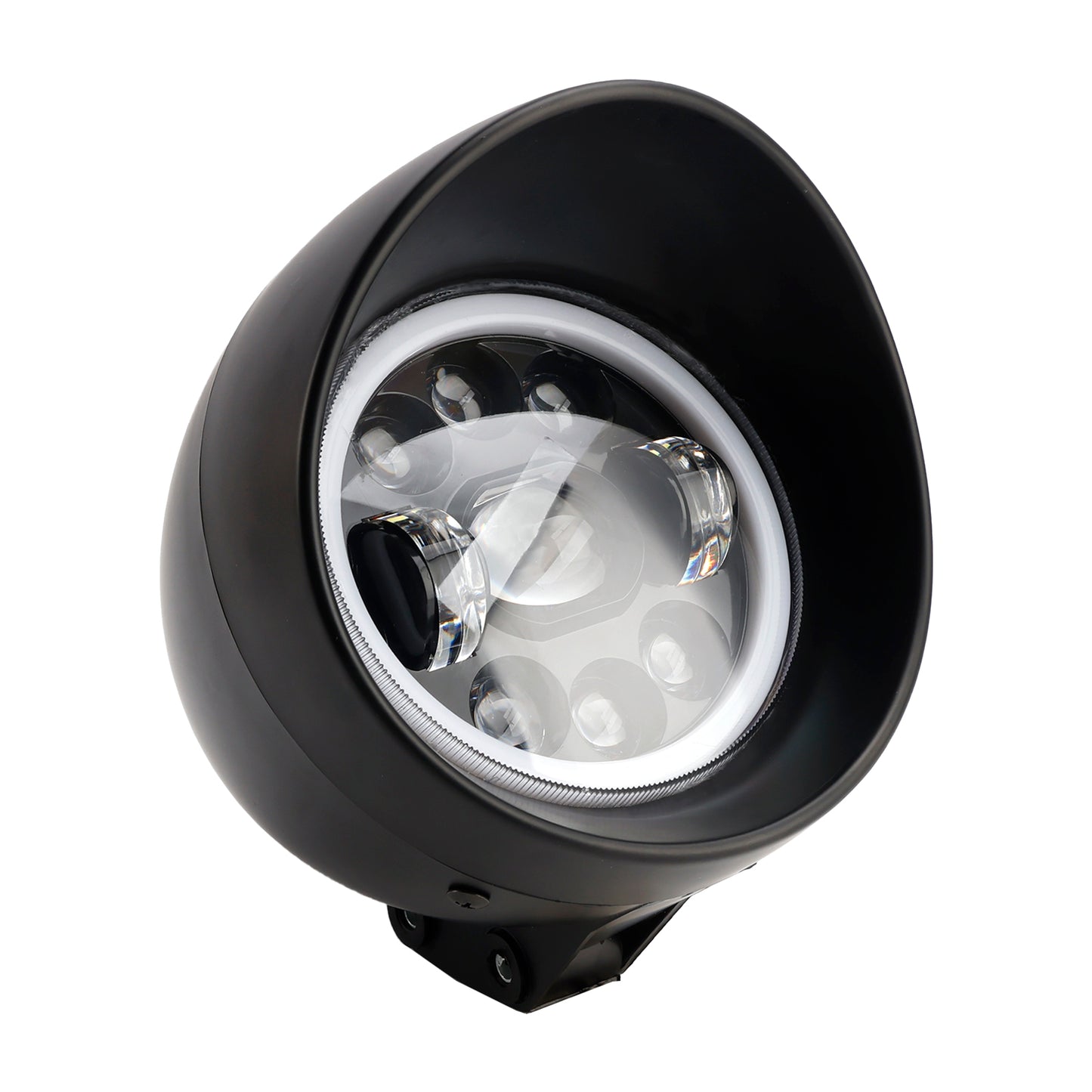 9-Bulbs Beam Headlight Fog Lamp Custom Fits Black For Racer Bobber Chopper