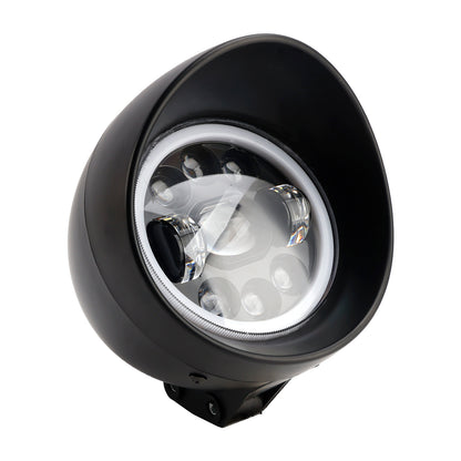 9-Bulbs Beam Headlight Fog Lamp Custom Fits Black For Racer Bobber Chopper