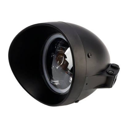 9-Bulbs Beam Headlight Fog Lamp Custom Fits Black For Racer Bobber Chopper