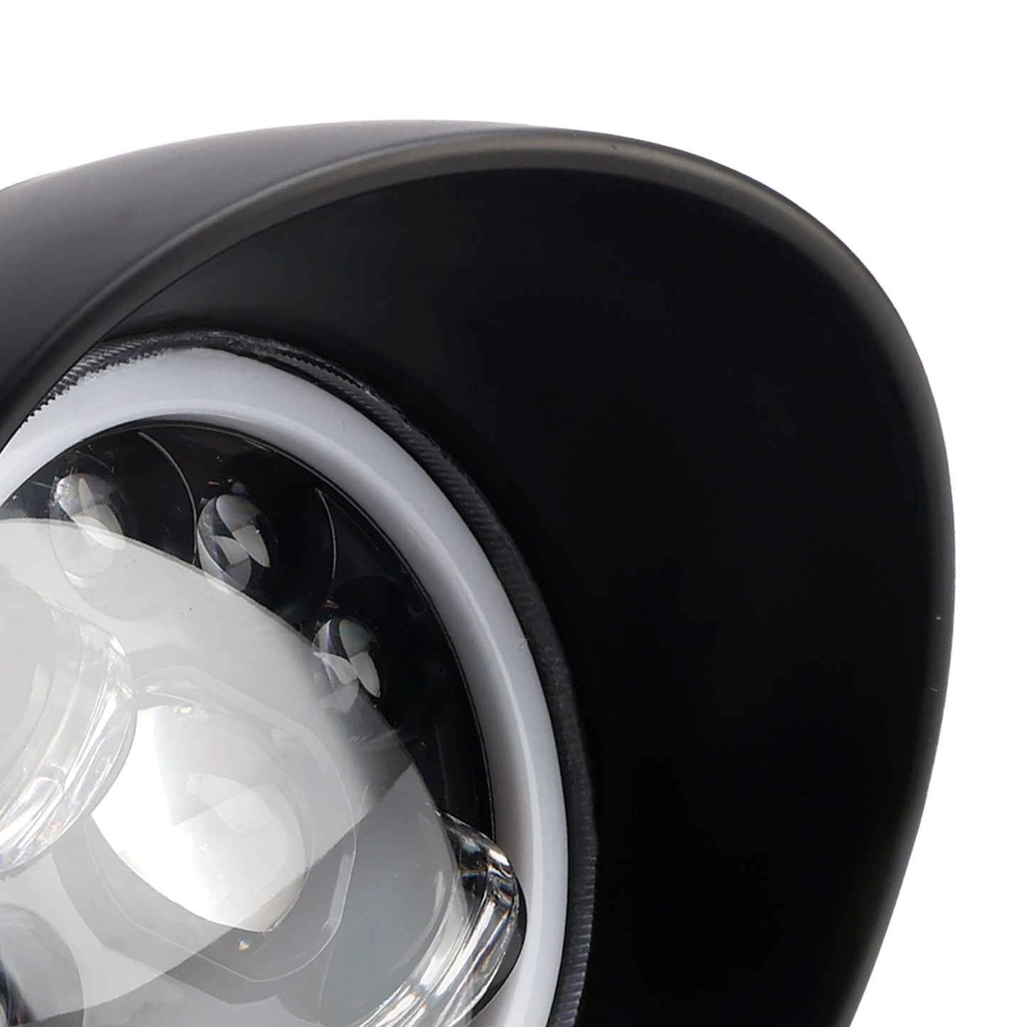 9-Bulbs Beam Headlight Fog Lamp Custom Fits Black For Racer Bobber Chopper