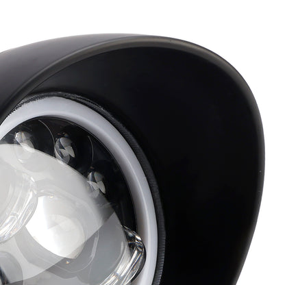 9-Bulbs Beam Headlight Fog Lamp Custom Fits Black For Racer Bobber Chopper