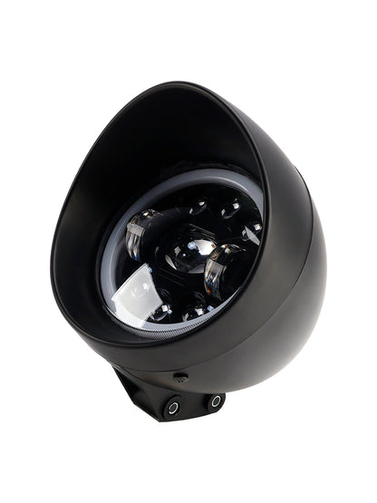 9-Bulbs Beam Headlight Fog Lamp Custom Fits Black For Racer Bobber Chopper