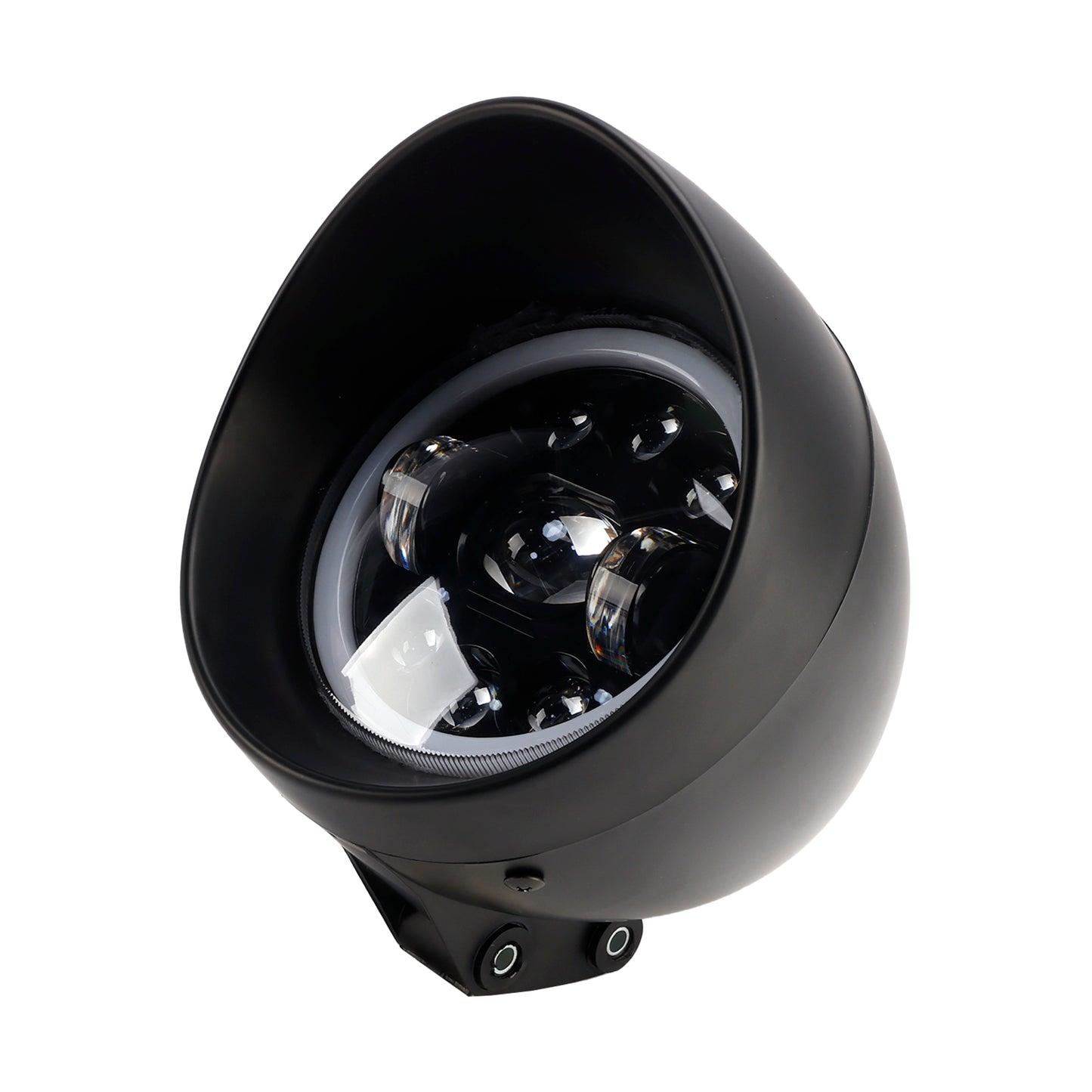 9-Bulbs Beam Headlight Fog Lamp Custom Fits Black For Racer Bobber Chopper