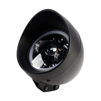 9-Bulbs Beam Headlight Fog Lamp Custom Fits Black For Racer Bobber Chopper