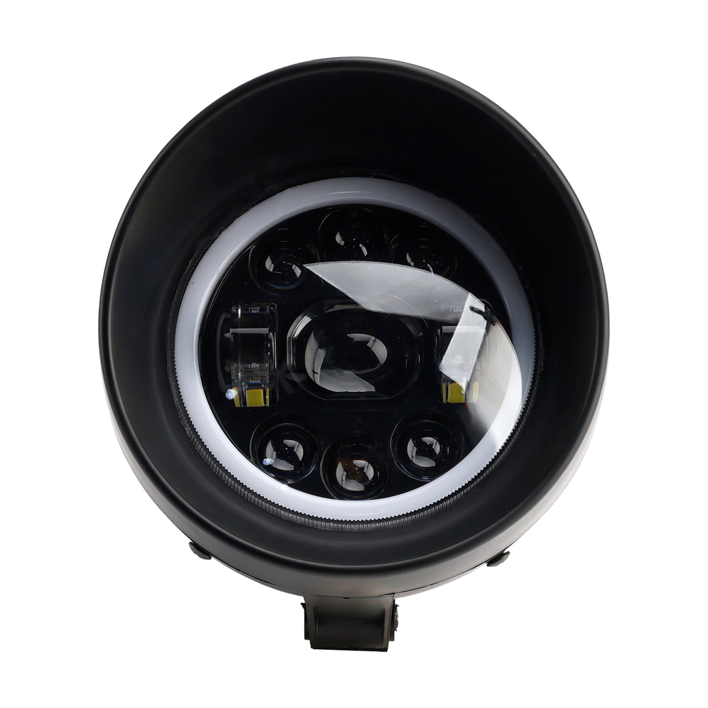9-Bulbs Beam Headlight Fog Lamp Custom Fits Black For Racer Bobber Chopper