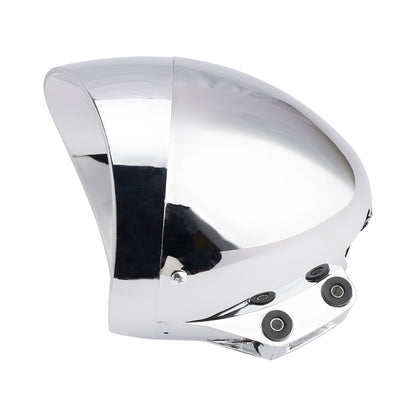 Motorcycle Beam Headlight Fog Lamp Custom Fits Chrome For Racer Bobber Chopper