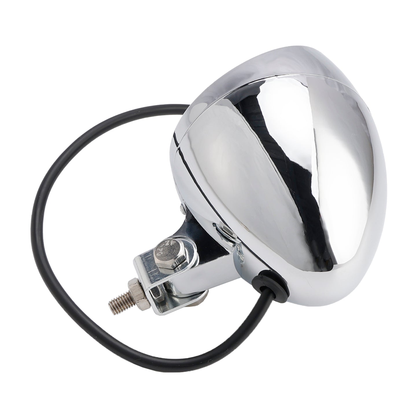 Racer Bobber Chopper Motorcycle Beam Headlight Fog Lamp Custom Chrome