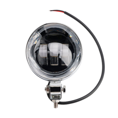 Racer Bobber Chopper Motorcycle Beam Headlight Fog Lamp Custom Chrome