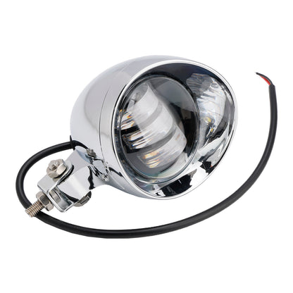 Racer Bobber Chopper Motorcycle Beam Headlight Fog Lamp Custom Chrome