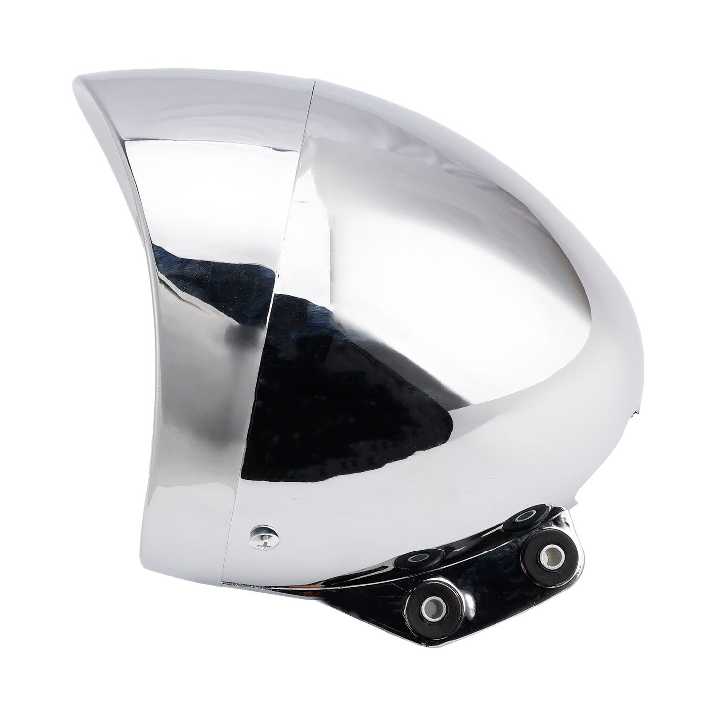 Chrome Motorcycle Beam Headlight Fog Lamp Custom Fits For Racer Bobber Chopper