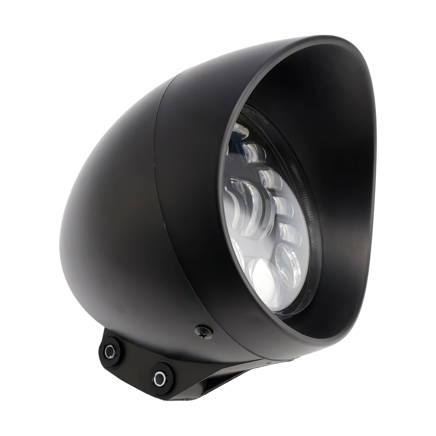 Racer Bobber Chopper Black Multifunctional Beam Headlight Fog Lamp Custom