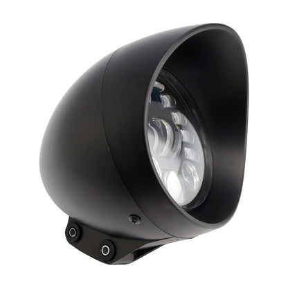 Racer Bobber Chopper Black Multifunctional Beam Headlight Fog Lamp Custom
