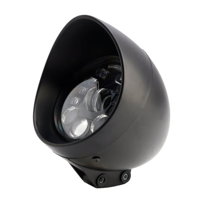 Racer Bobber Chopper Black Multifunctional Beam Headlight Fog Lamp Custom