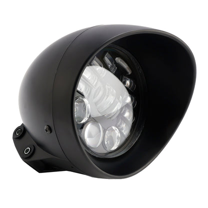 Racer Bobber Chopper Black Multifunctional Beam Headlight Fog Lamp Custom