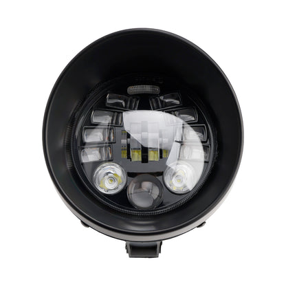 Racer Bobber Chopper Black Multifunctional Beam Headlight Fog Lamp Custom