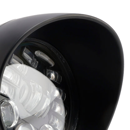 Racer Bobber Chopper Black Multifunctional Beam Headlight Fog Lamp Custom